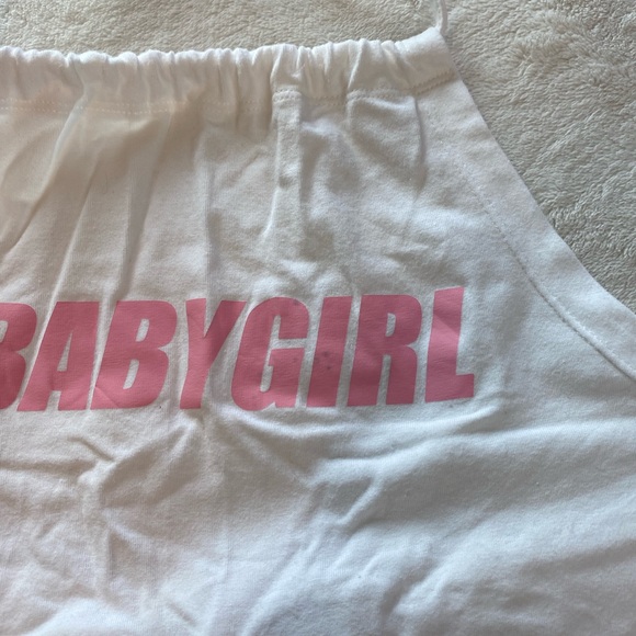 Pink & White Baby Girl Halter Top Crop Top - Picture 3 of 11